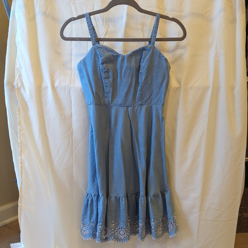 Old Navy Light Blue Kids Dress with Embroidery